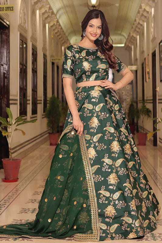 Dark Green ready to wear lehenga choli for Sangeet night