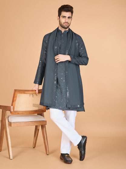 Kurta Clothing For Men With Sequence Work