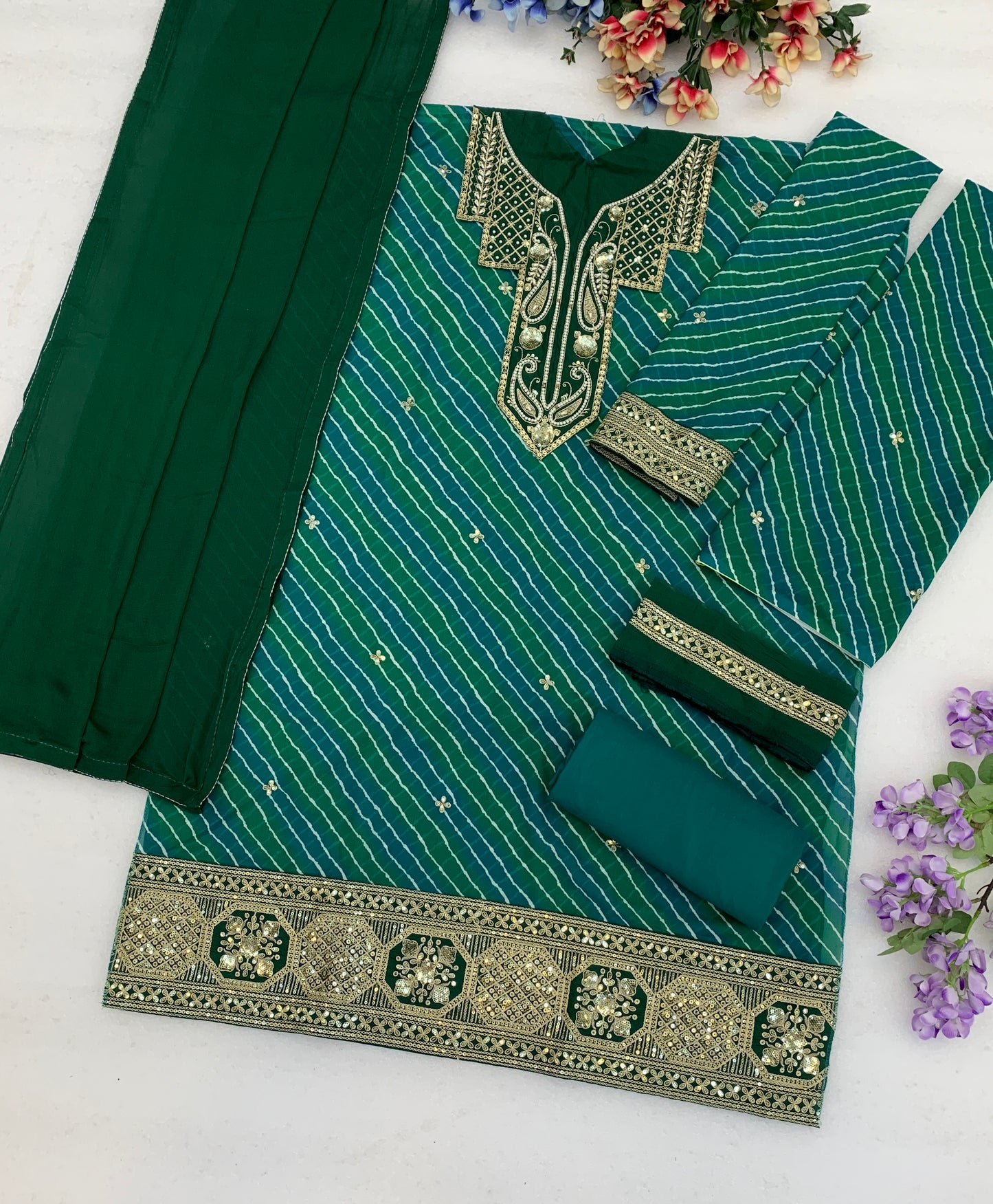 Flared Sharara Set with Khatli Work