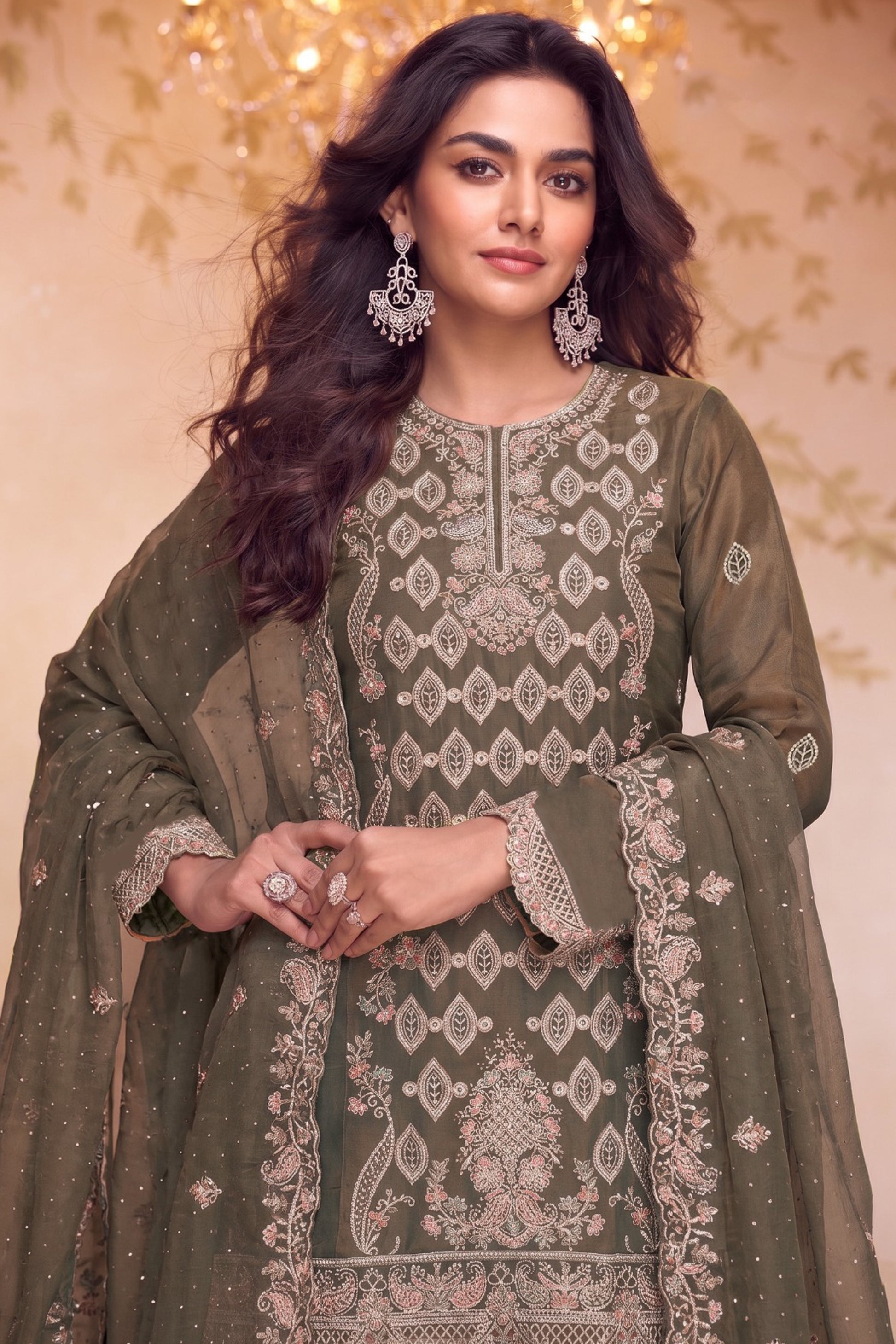 Royal Green Palazzo styled for wedding guest occasion