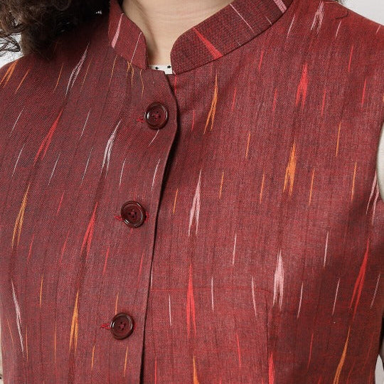 cotton nehru jacket close-up fabric texture