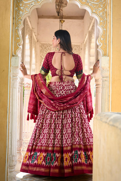 Bridal lehenga for wedding with matching dupatta drape