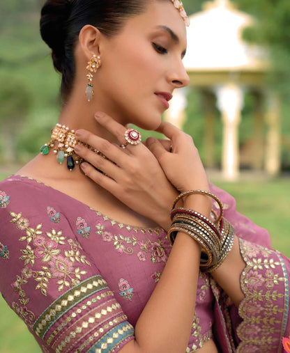 lehenga choli blouse close up hand embroidery work