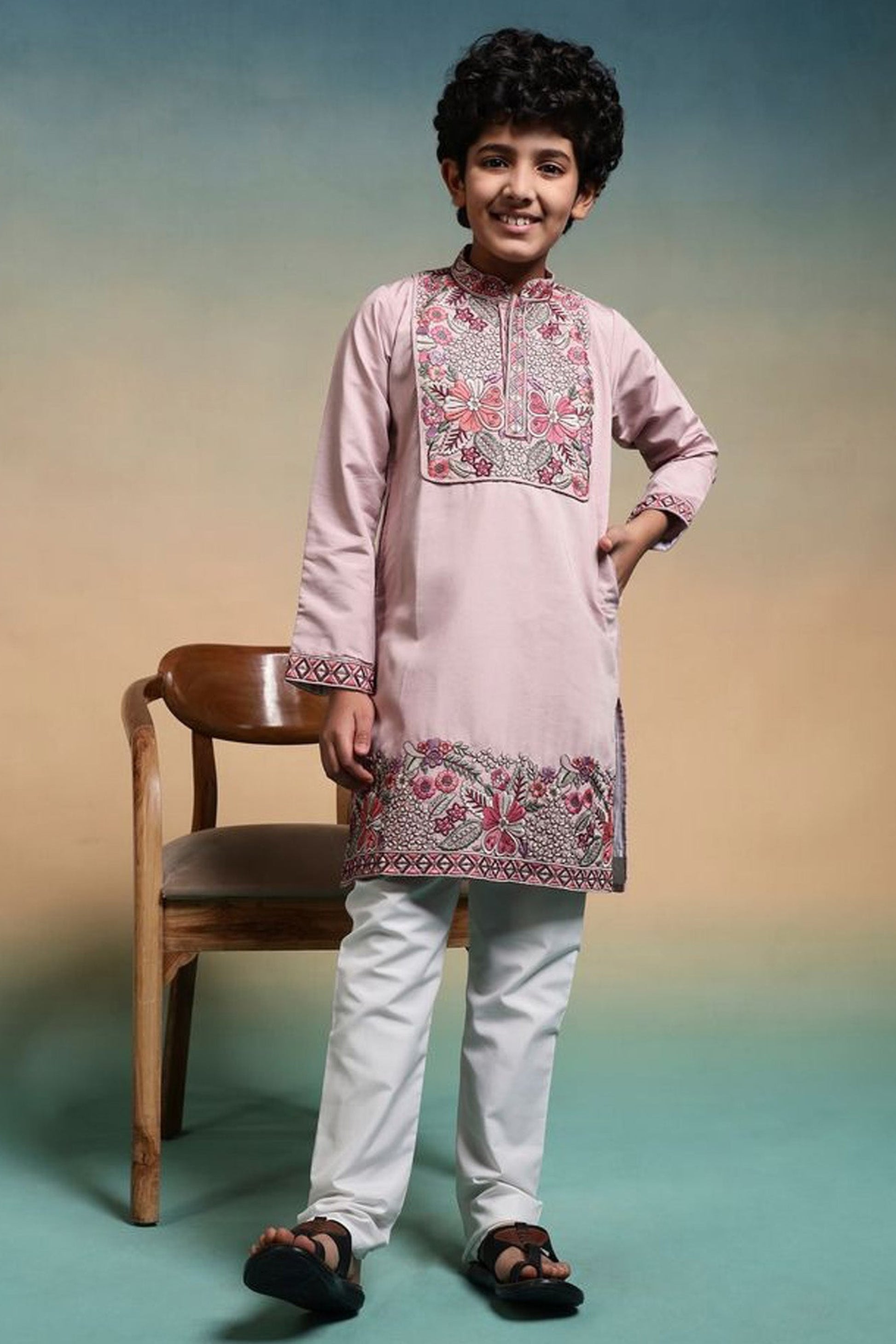 Raymond Cotton Pajama Paired With Embroidered Kurta