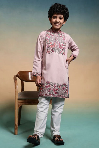 Raymond Cotton Pajama Paired With Embroidered Kurta