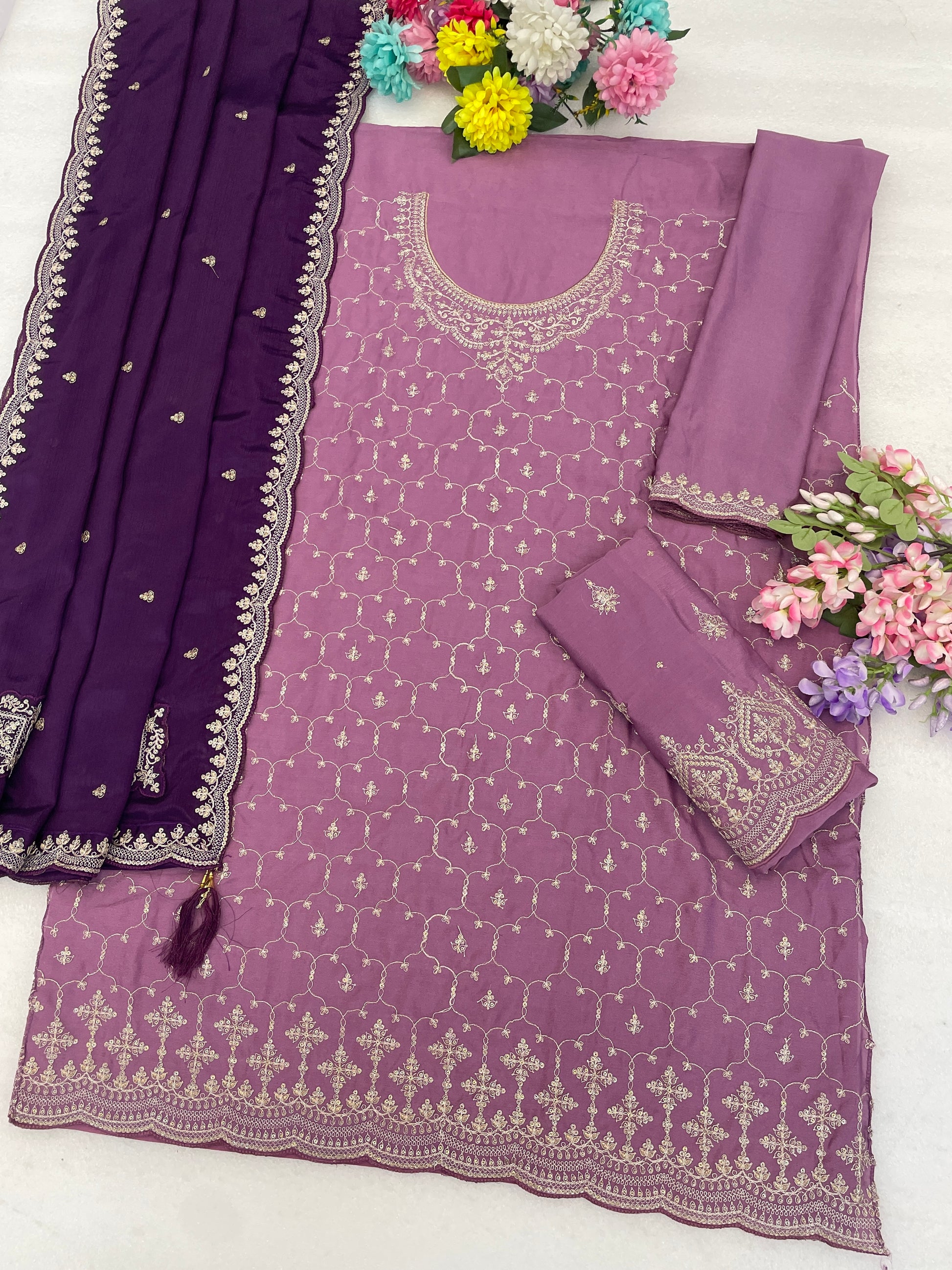 Wedding wear light pink palazzo dress indian outfit view