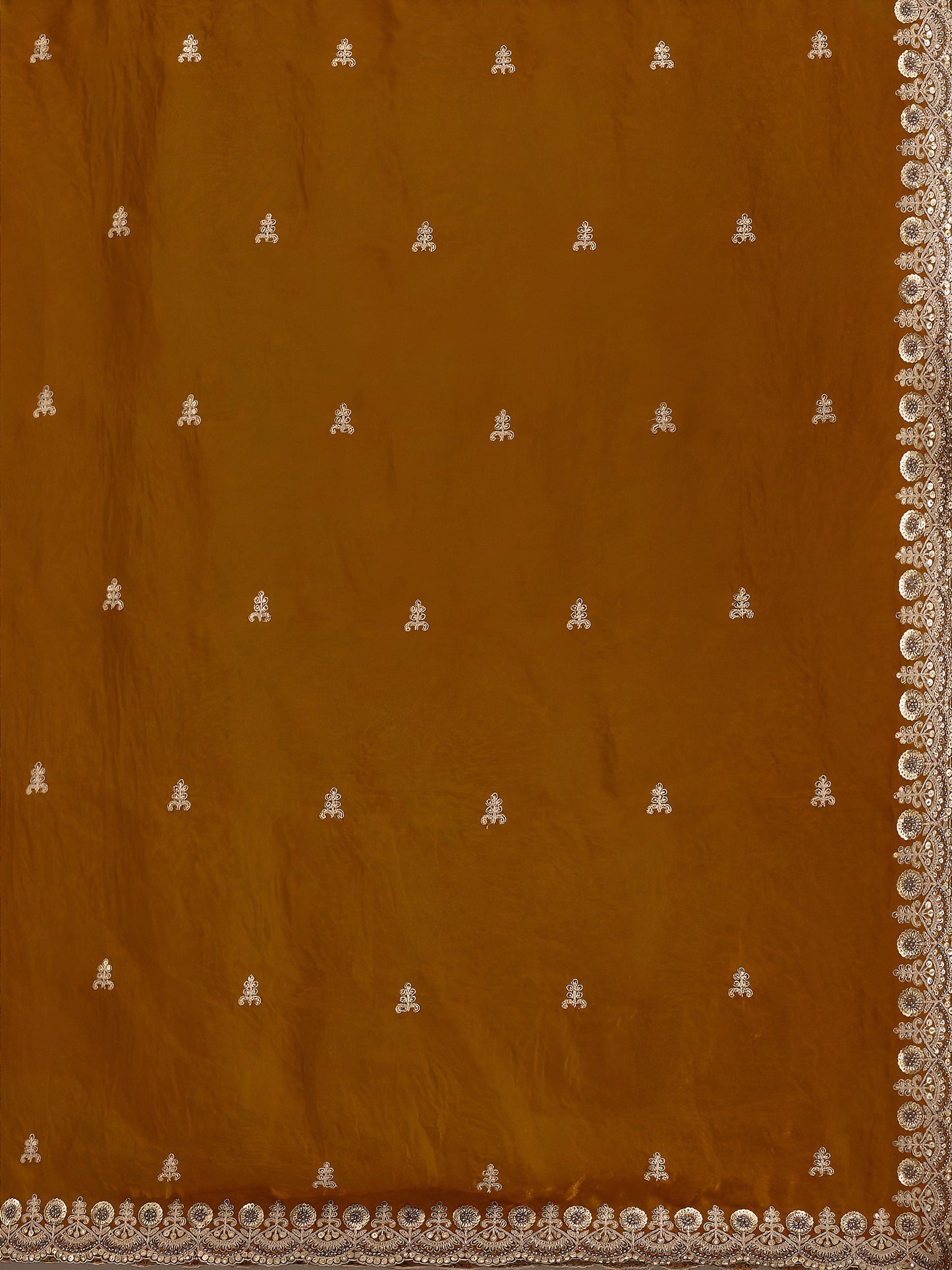 Gold Saree paired with festive jewelry styling