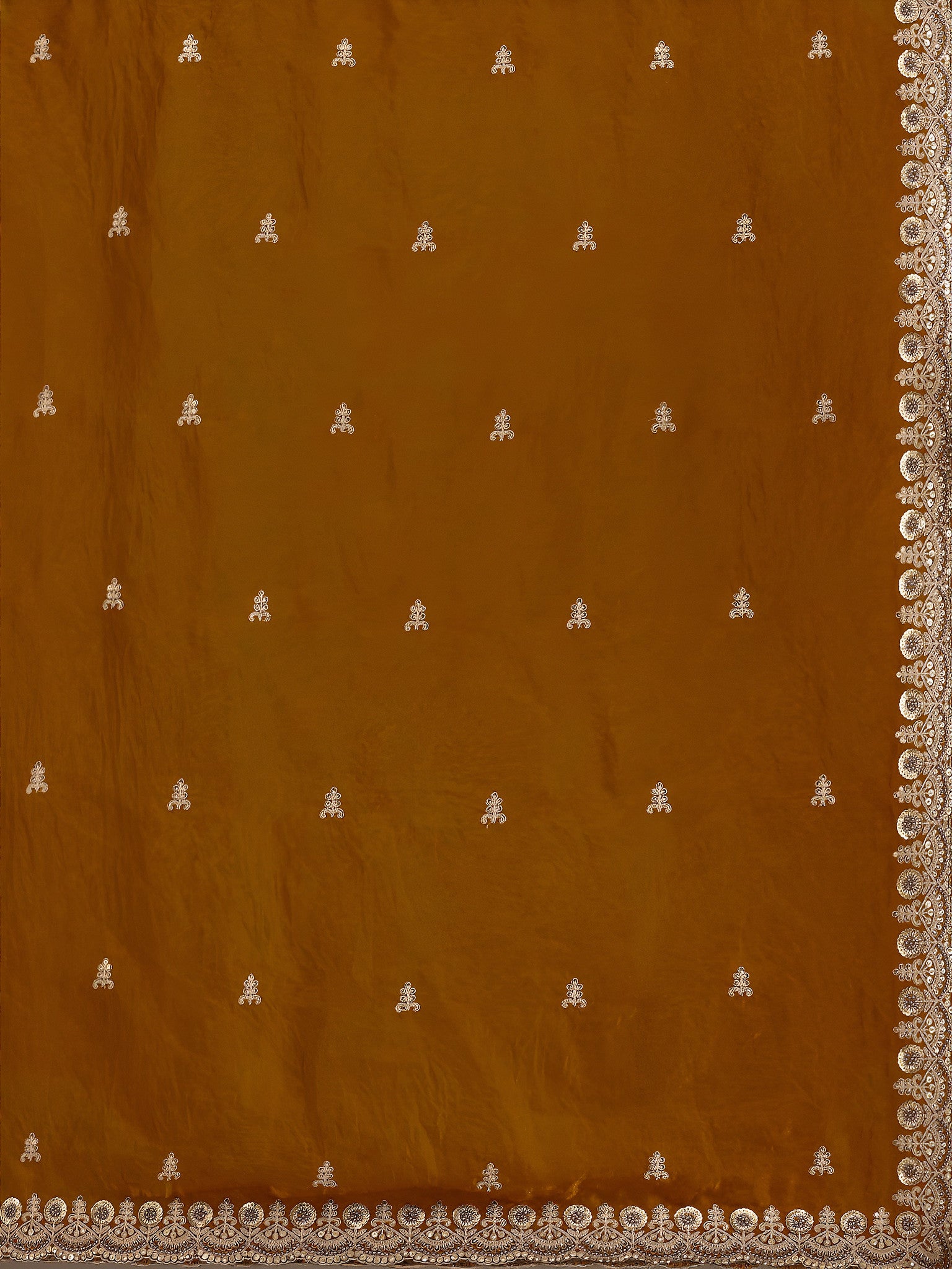 Gold Saree paired with festive jewelry styling