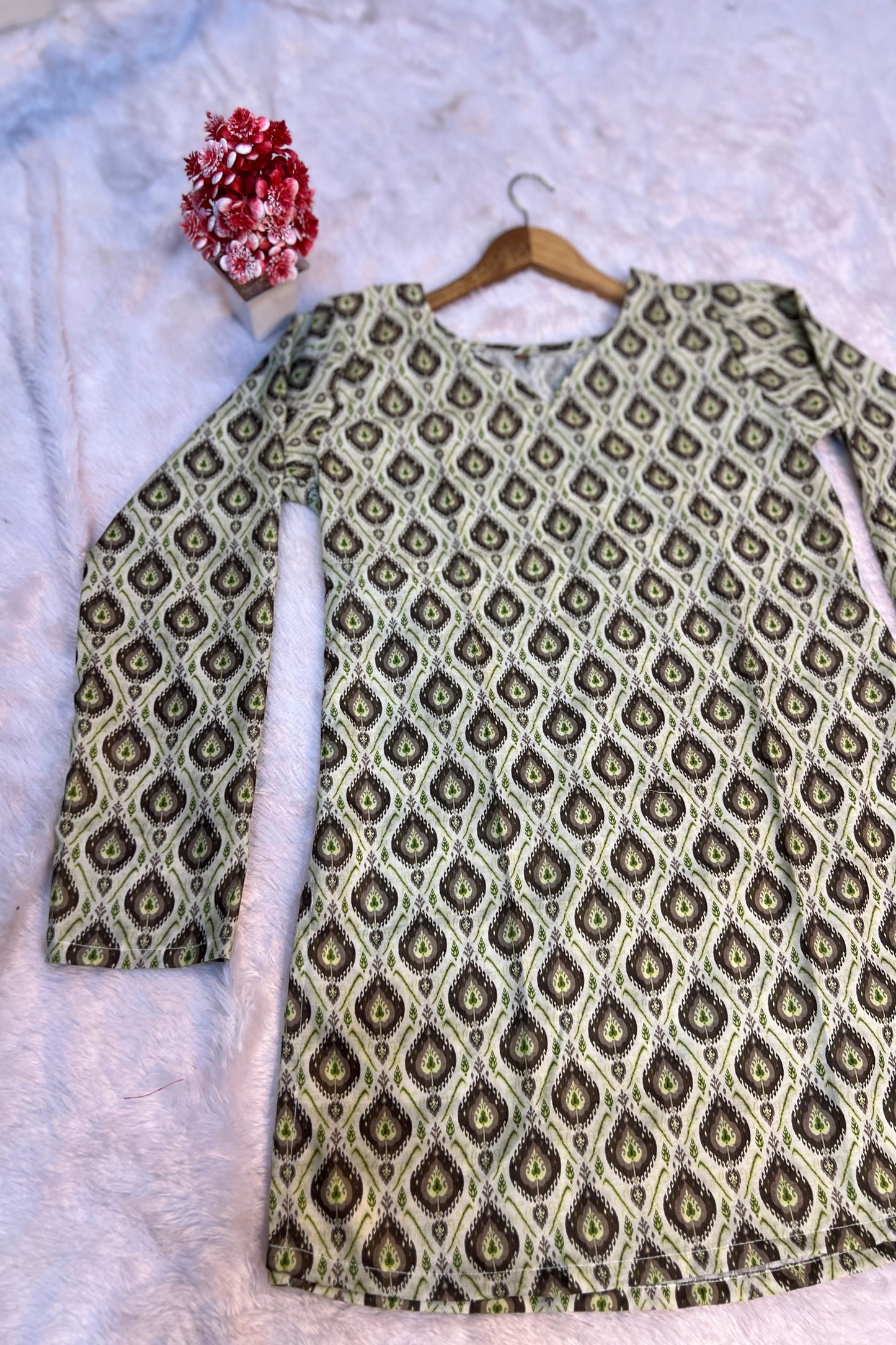 women top for UK olive green tunic casual styling