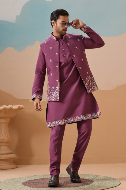 Sequence Embroidery Detail On Pink Kurta Fabric