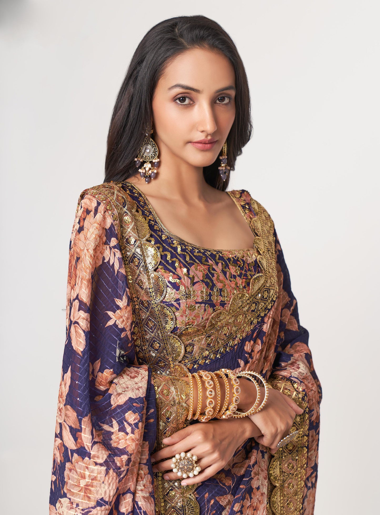 Purple Saree radiates royalty and grace – made for grand celebrations and stylish evenings.

