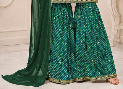 Heavy Embroidery Sharara in Fox Georgette