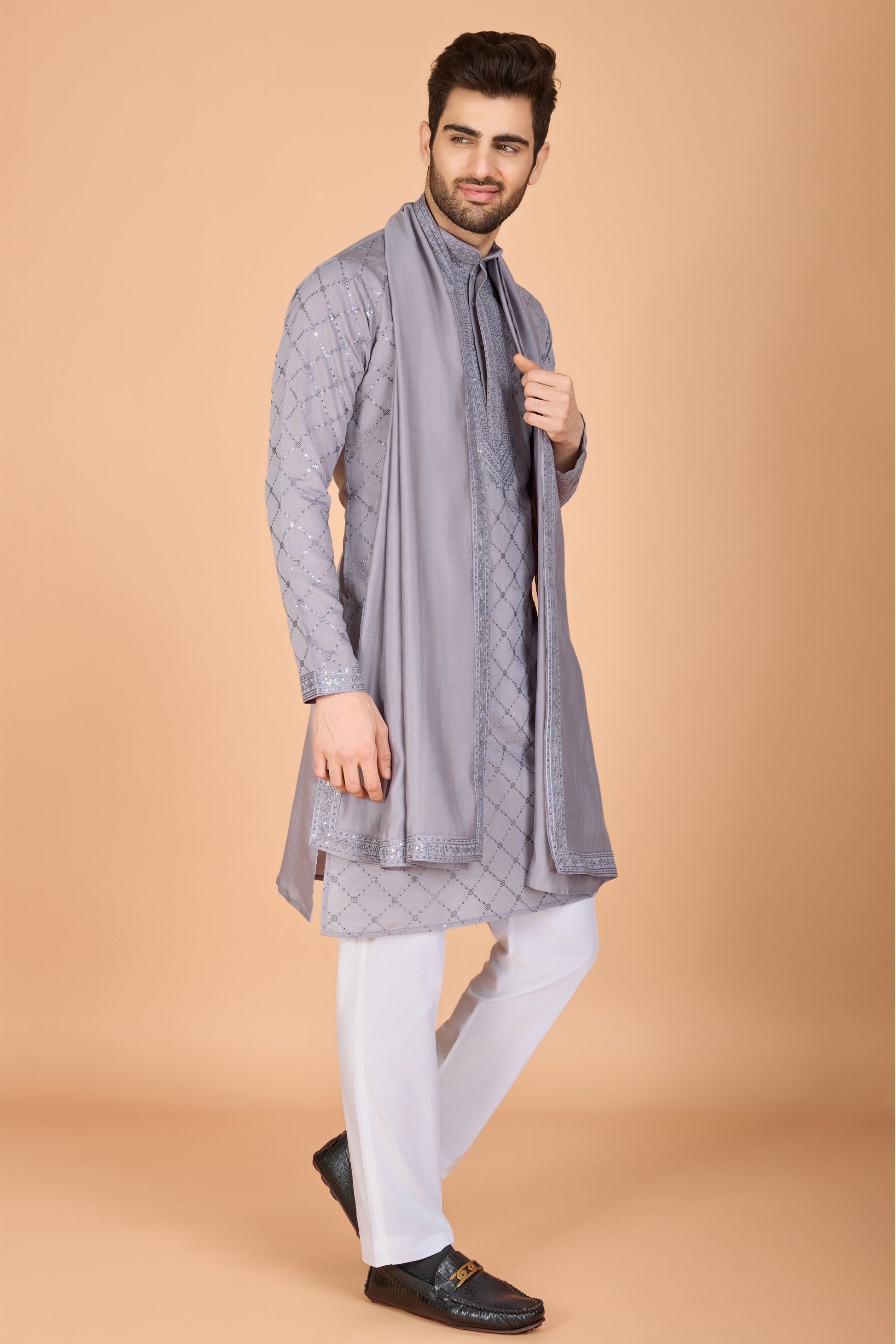 Kurta for men festive lavender ethnic outfit

