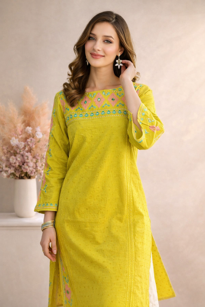 A-line kurti styled for casual daytime outing USA