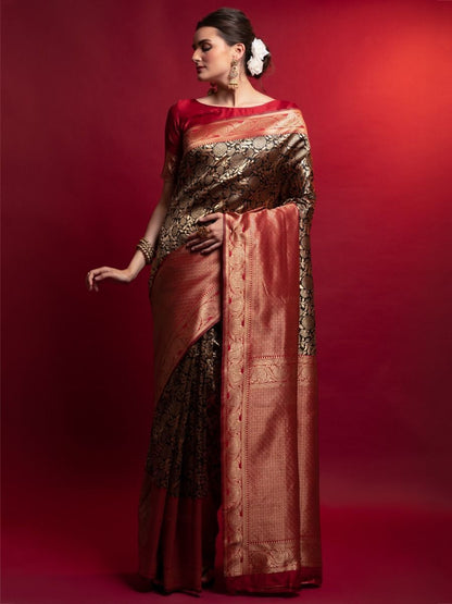 Red Saree speaks tradition and boldness – perfect for weddings and festive nights.
