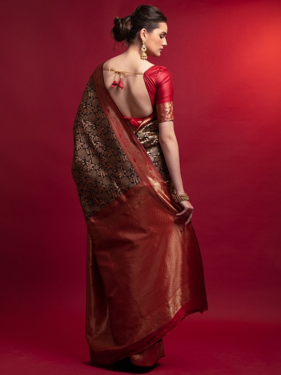 Red Saree speaks tradition and boldness – perfect for weddings and festive nights.
