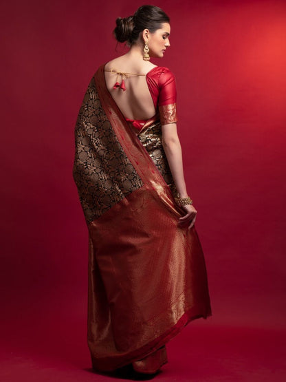 Red Saree speaks tradition and boldness – perfect for weddings and festive nights.
