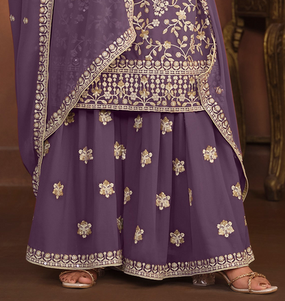 Lavender designer party suit full outfit front view for parties