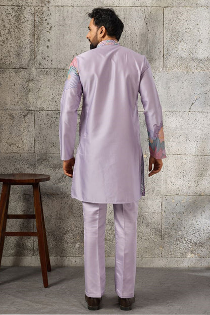 Lavender kurta pajama set back view