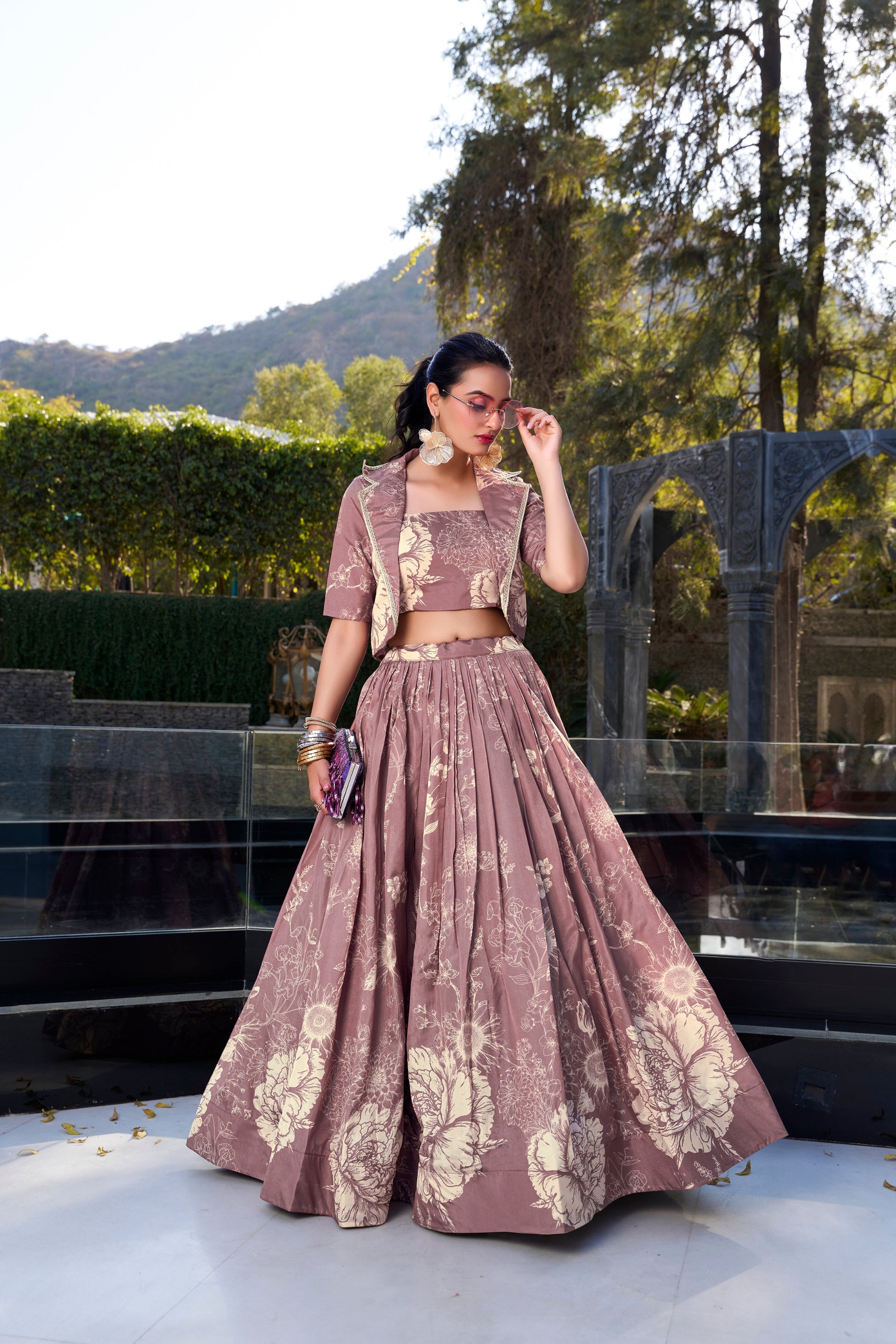 lavender lehenga choli for wedding reception styling