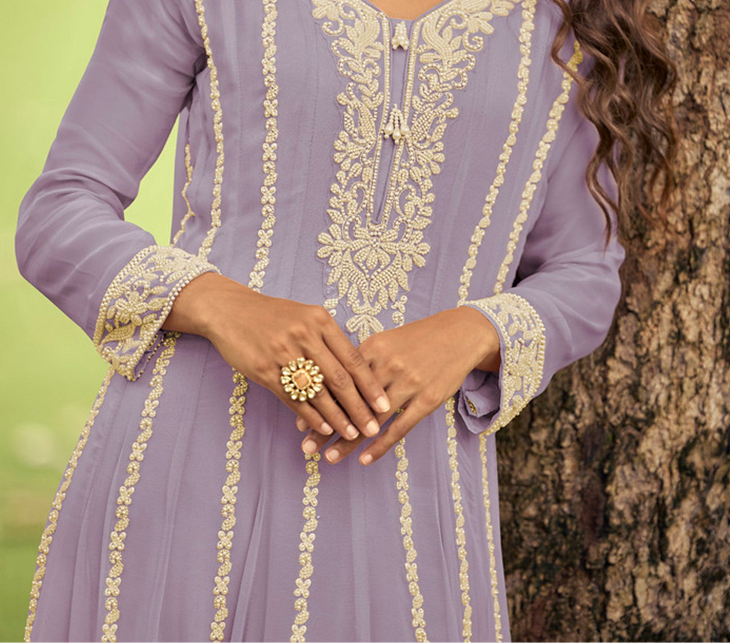 Georgette Designer Traditional Look Wedding Palzzo Suit 