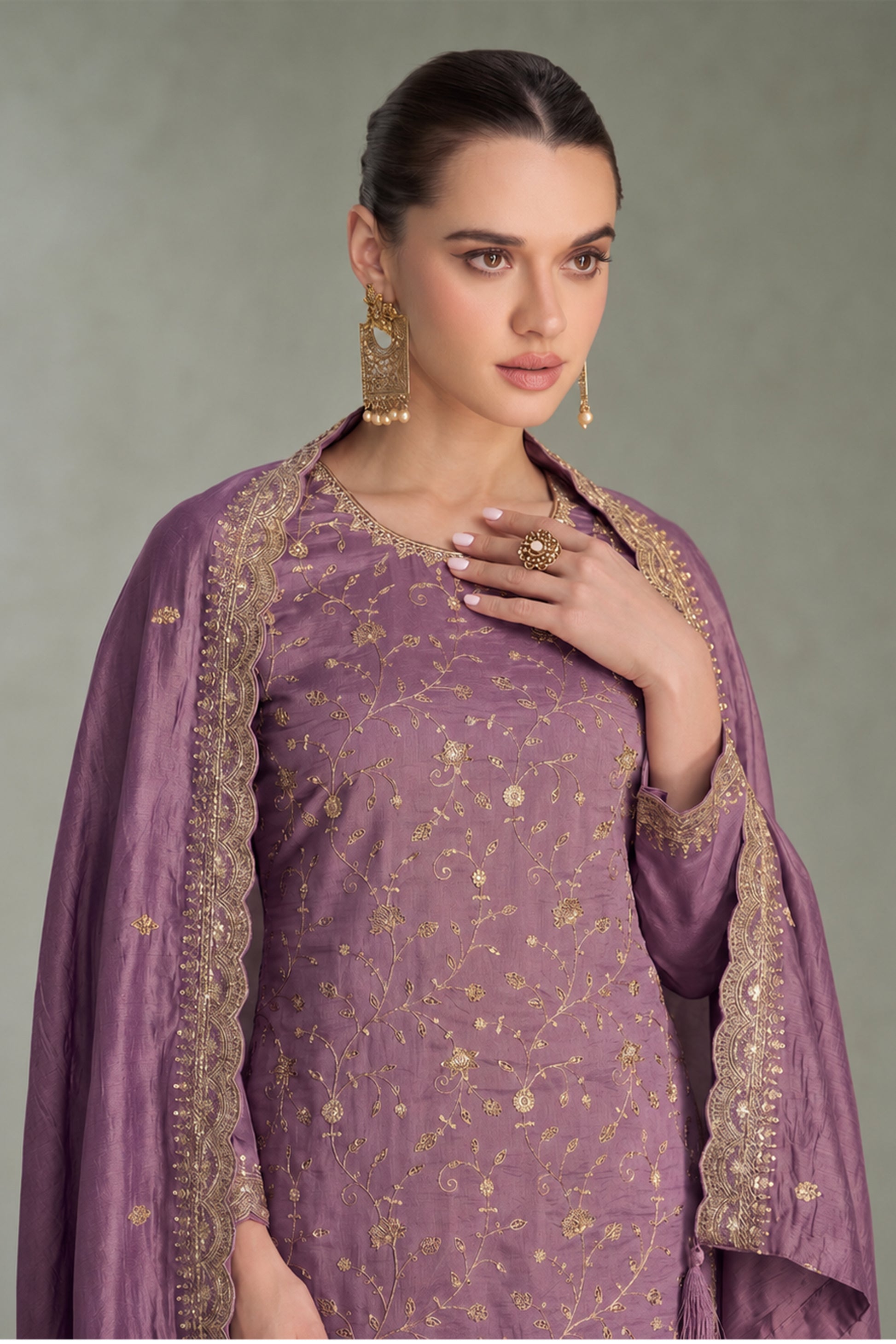 Lavender Salwar Kameez for Diwali occasion styling