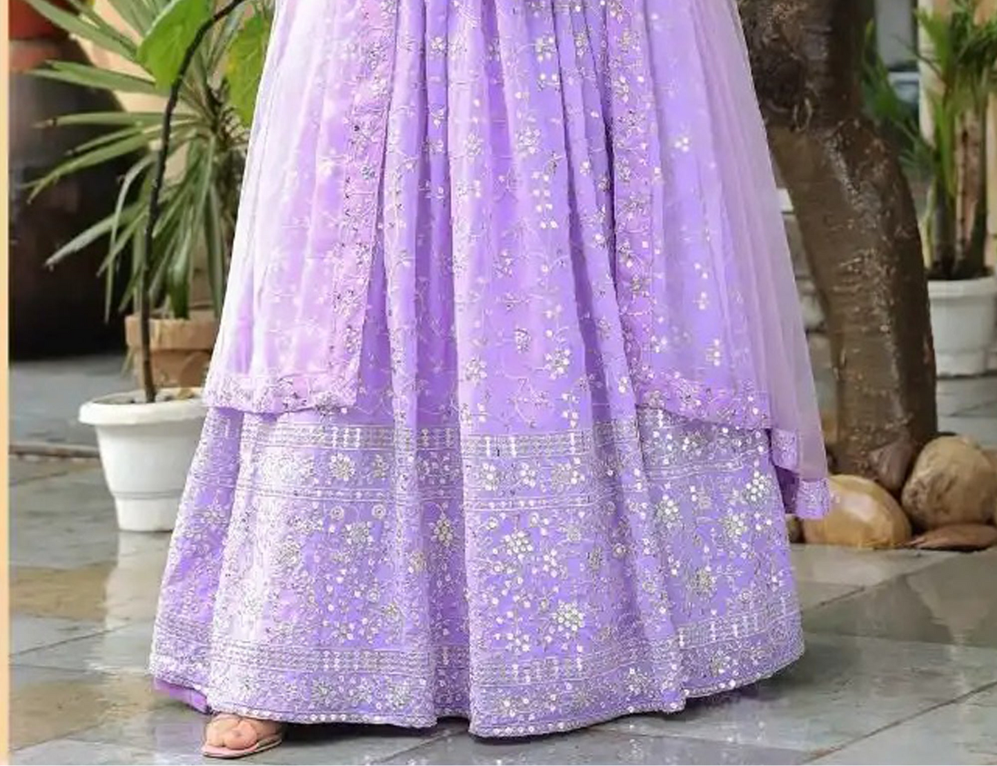 Lavender Lehenga Choli styled for wedding functions