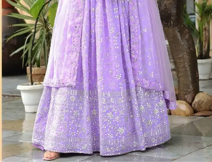 Lavender Lehenga Choli styled for wedding functions