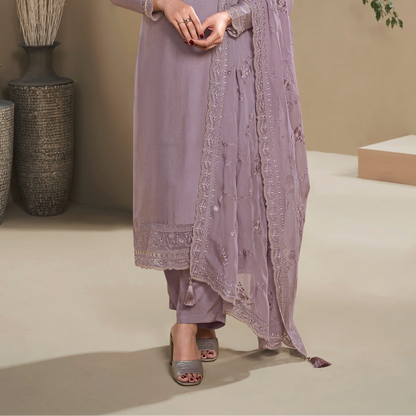 Lavender anarkali salwar kameez for women elegant event look