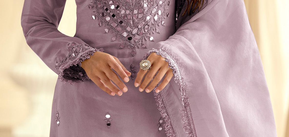 Embroidery worked salwar kameez pant