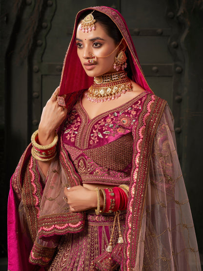 velvet lehenga choli maroon with sequins and stone work