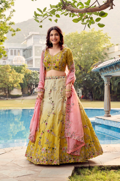 lehenga choli for women haldi ceremony styling