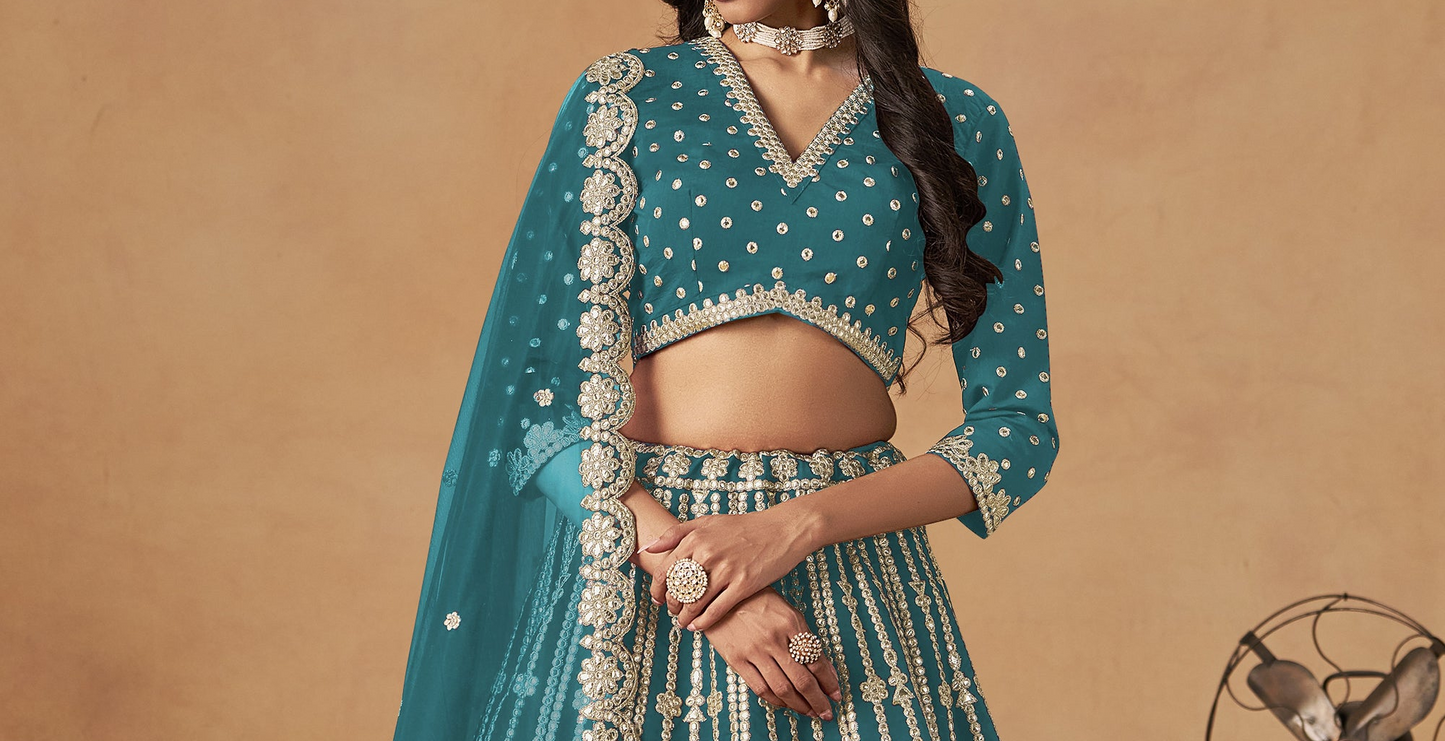 lehenga-choli worn in wedding event styling