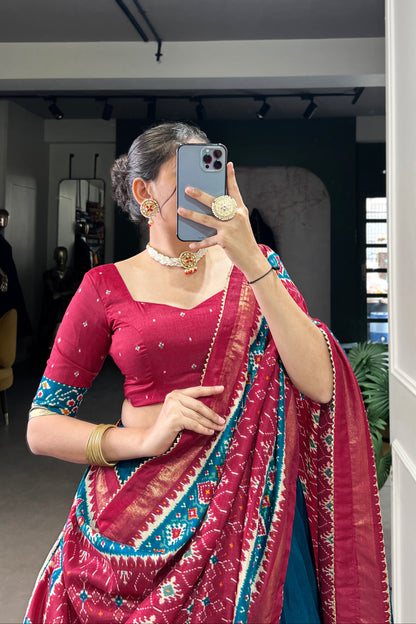 Lehenga skirt flare showcasing silk texture and movement