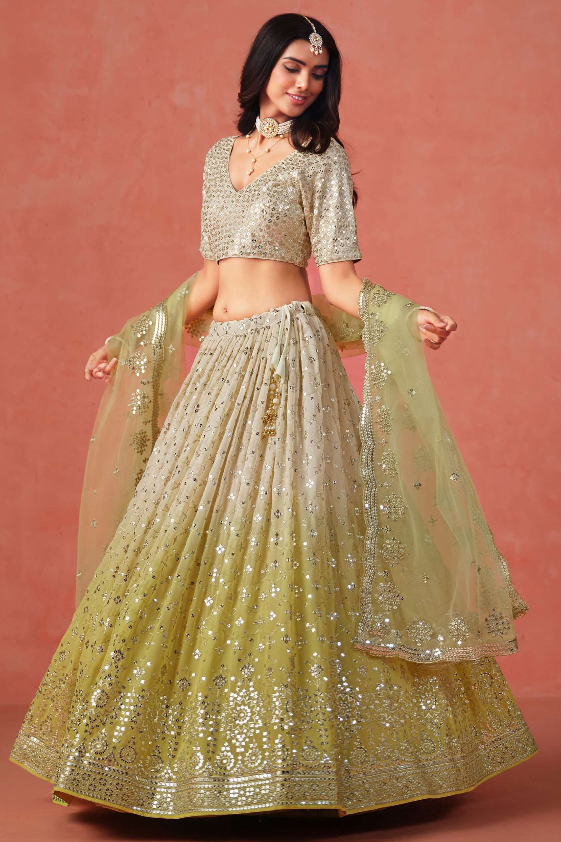 evening celebration outfit embroidered lehenga choli set