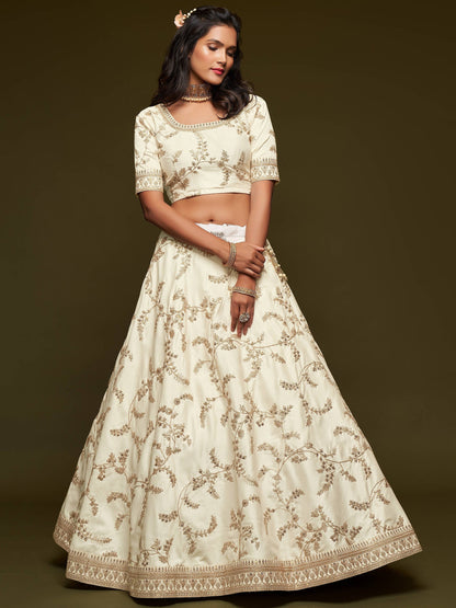 Art silk bridal lehenga skirt volume and texture detail