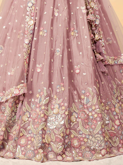 Chiffon lehenga movement in evening lighting