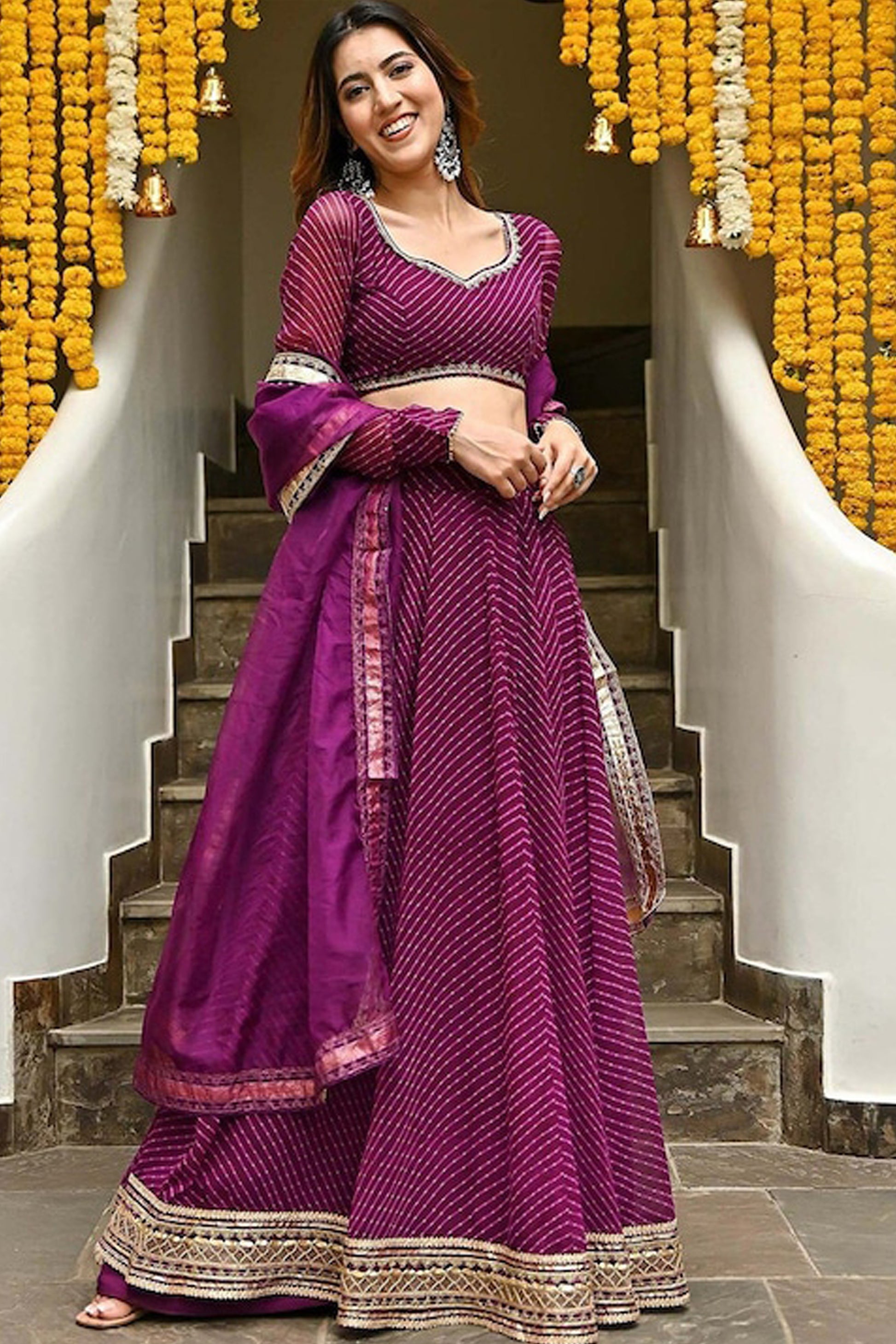Festive lehenga for engagement event styling