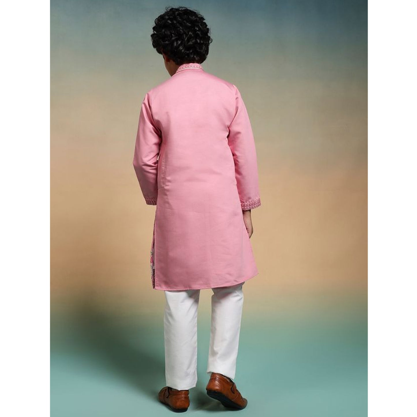 boys kurta set with viscose silk kurta and cotton pajama