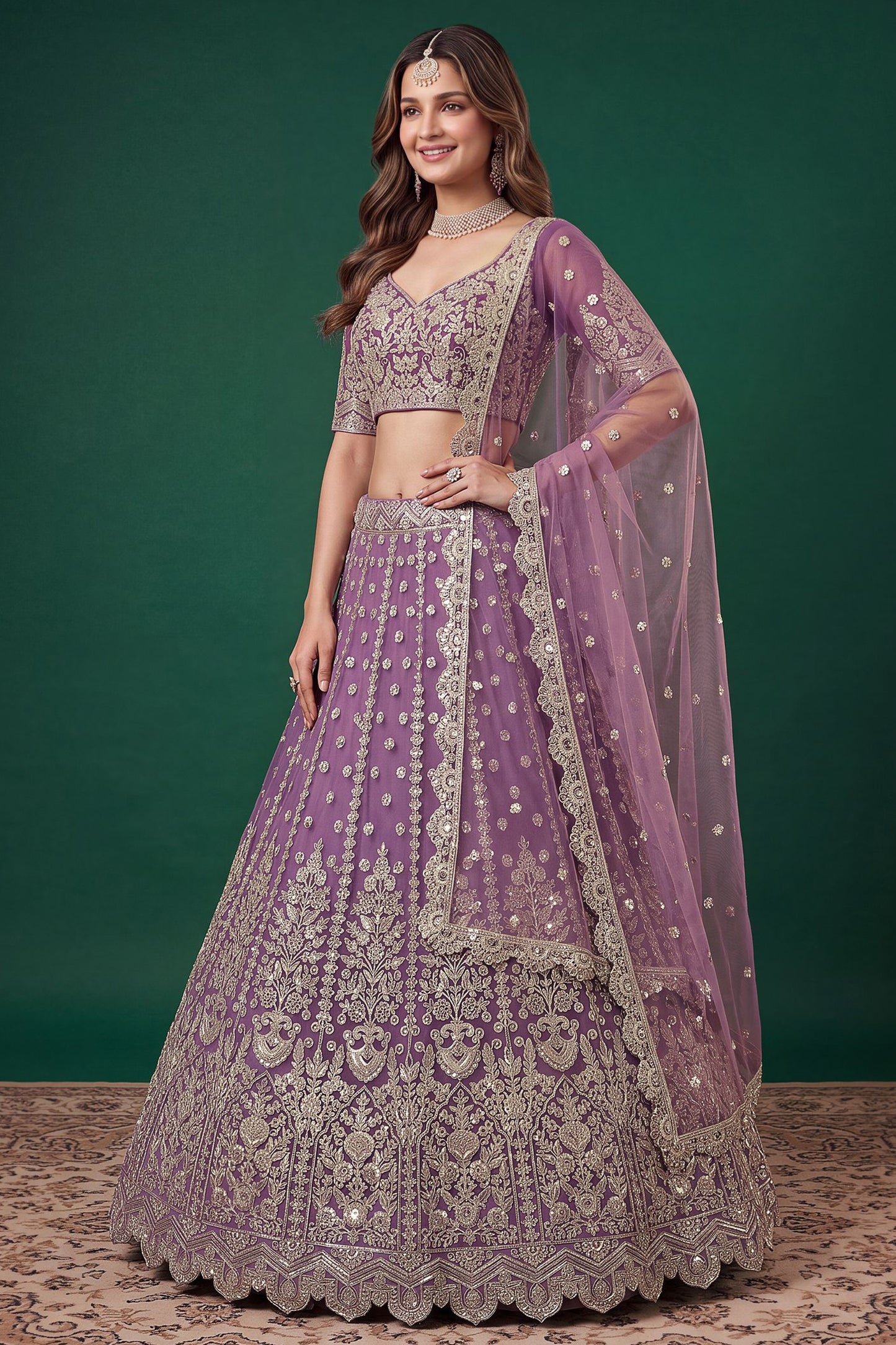Light purple lehenga choli for engagement function wear