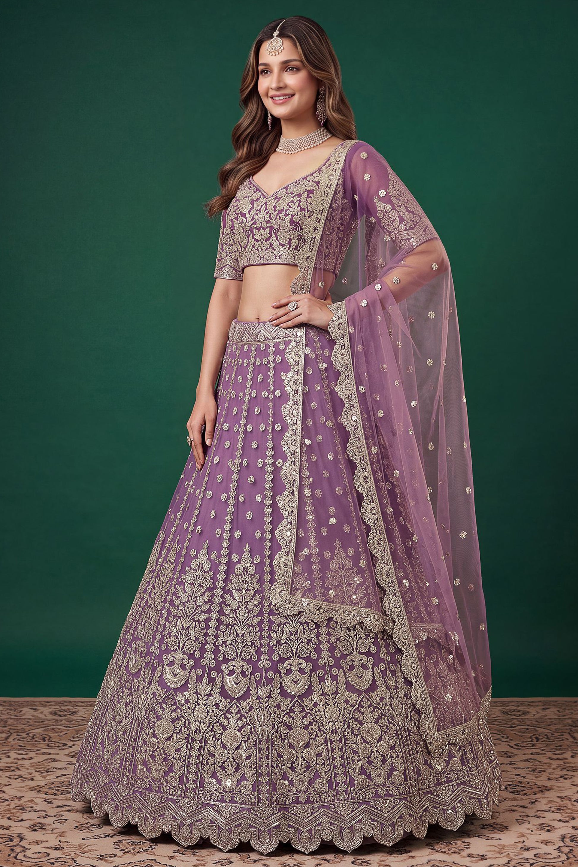 Light purple lehenga choli for engagement function wear