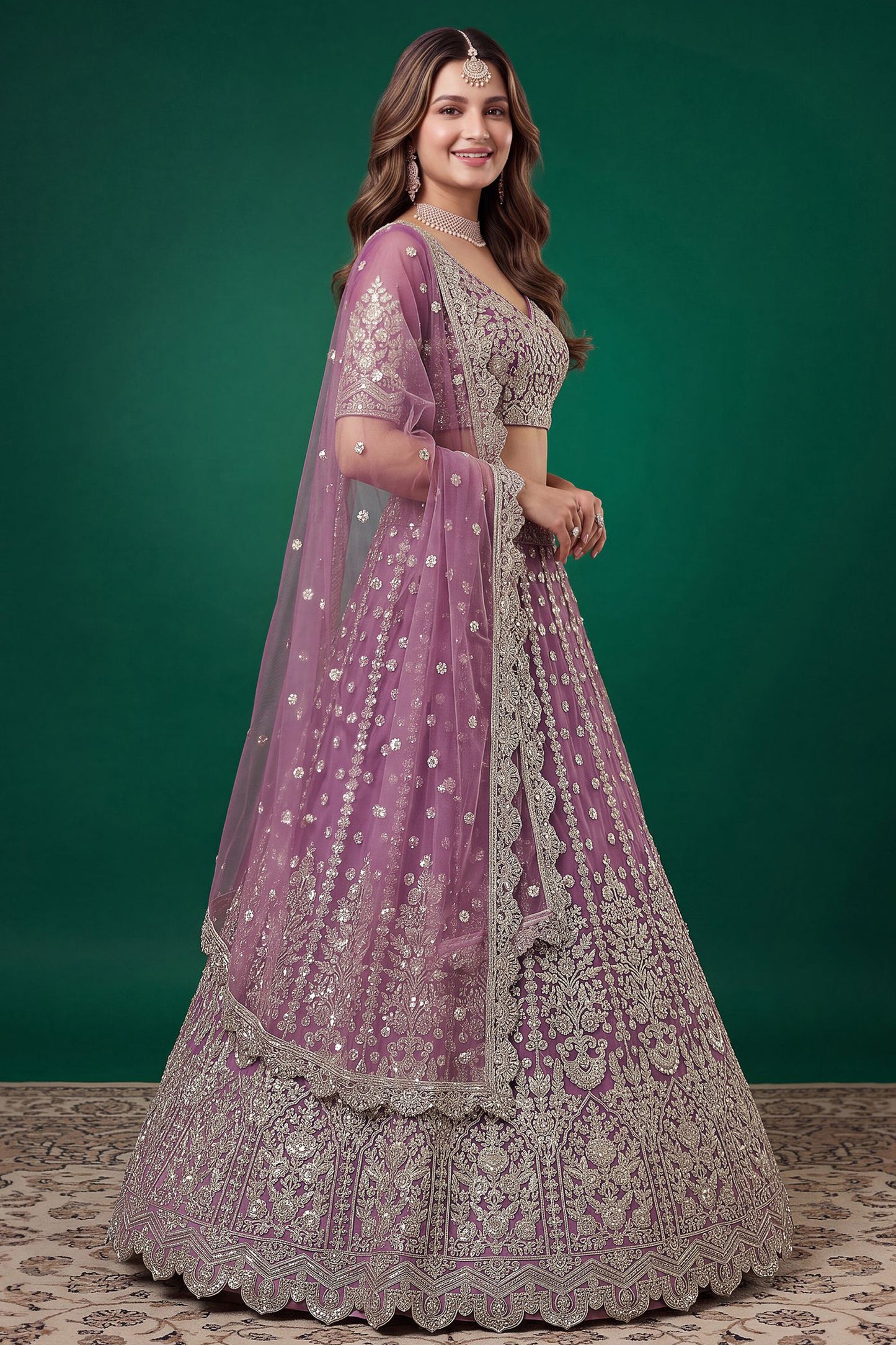 Light purple lehenga choli for Navratri celebrations