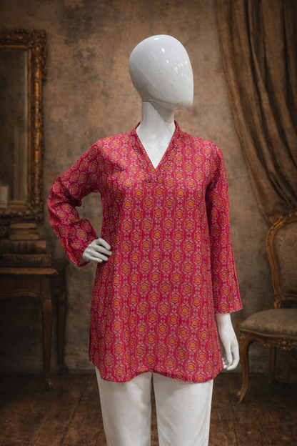 elegant everyday wear pink maslin silk top