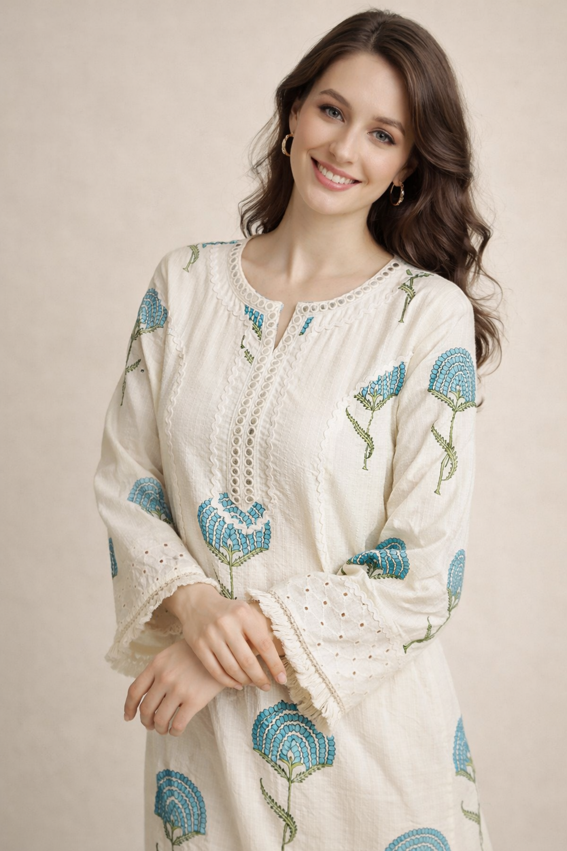 kurta set for women minimal styling studio shot