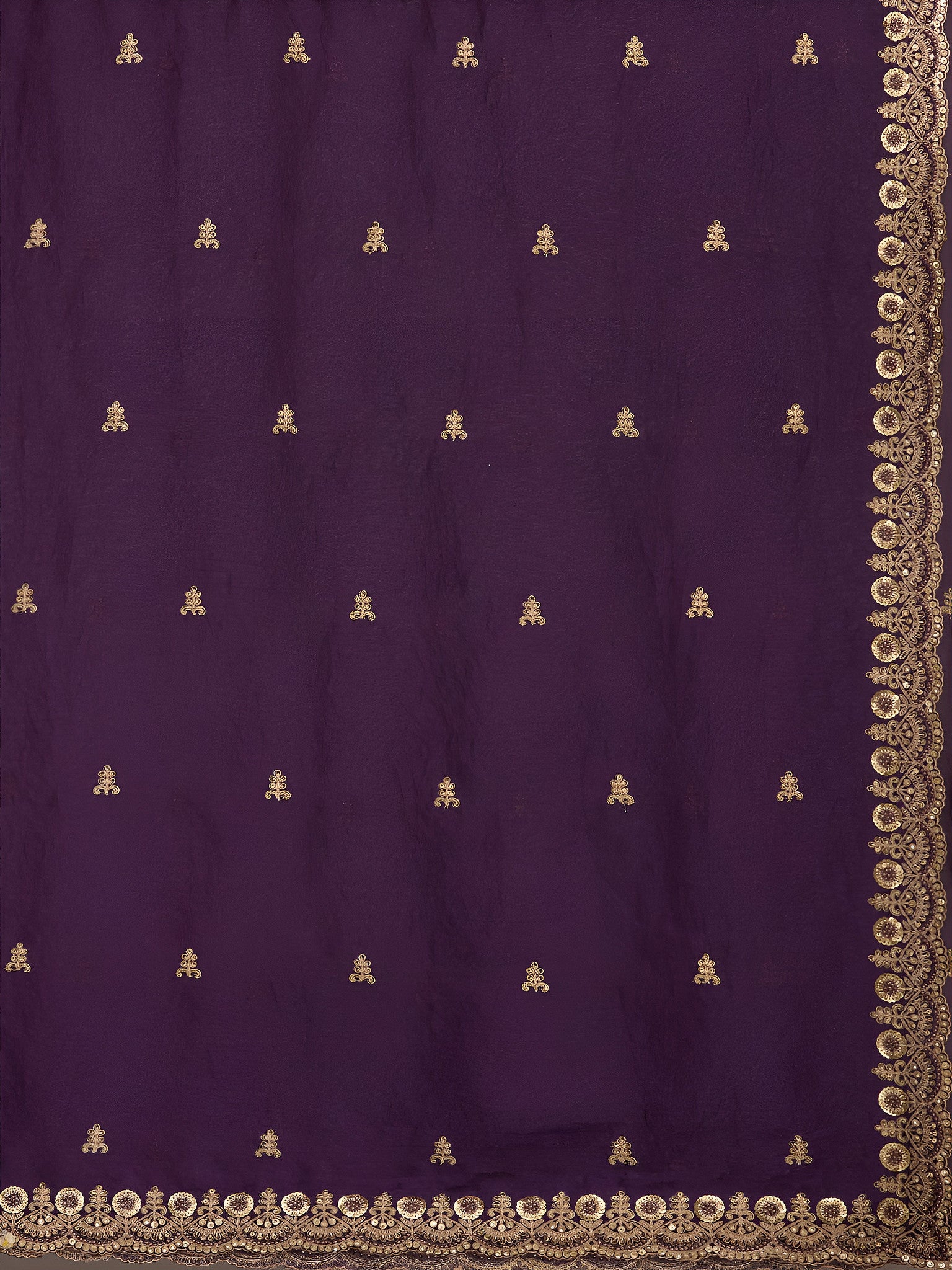 Royal purple saree for formal engagement celebrations