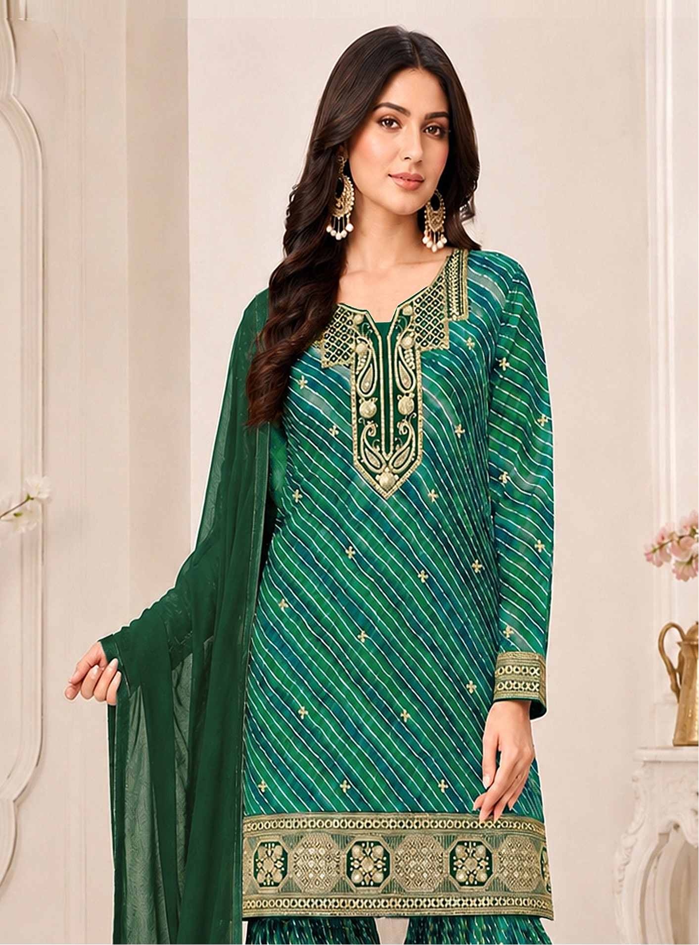 Sharara for Women with Heavy Embroidered Sequence Coding Work