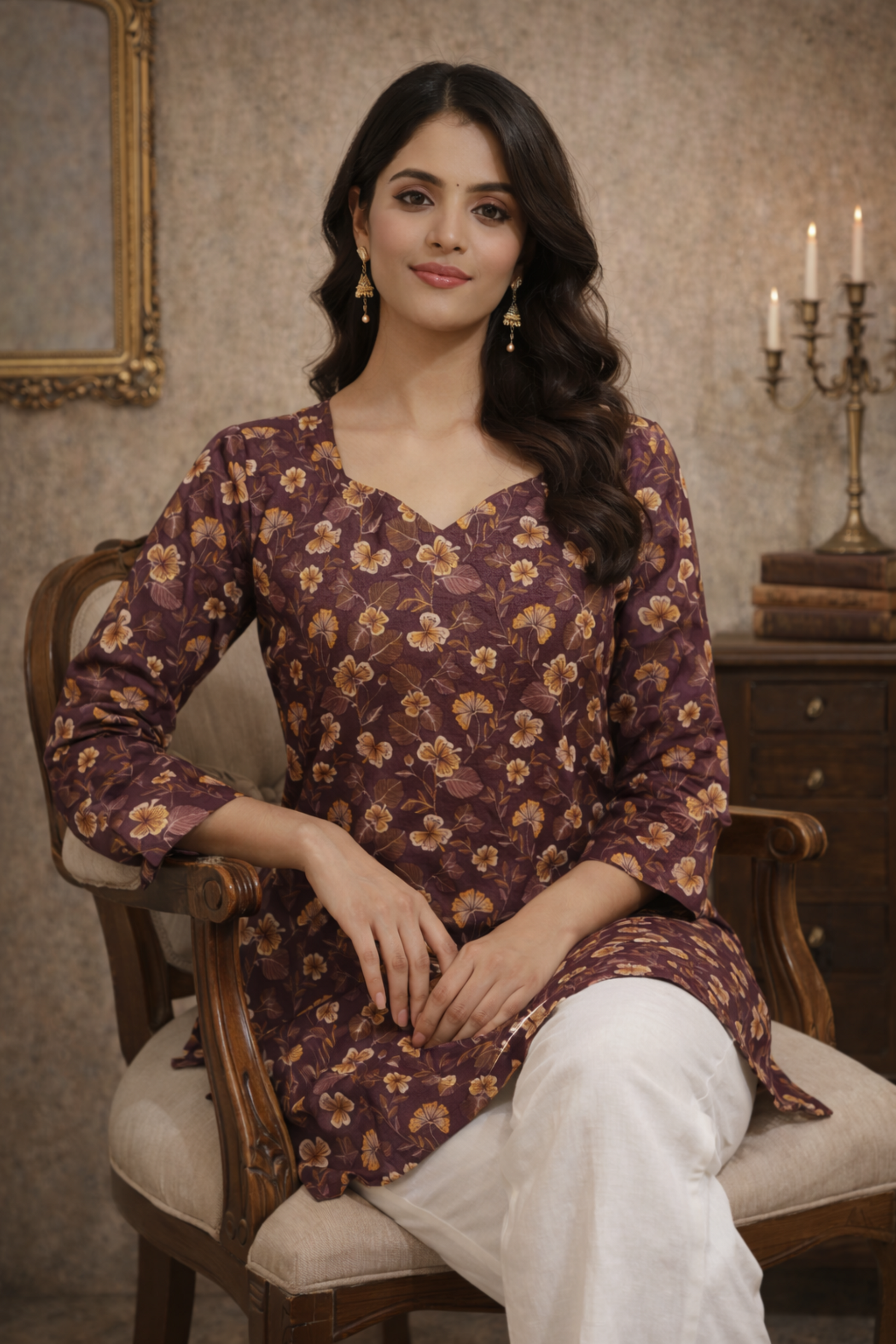 office wear wine top styled for weekday outfit