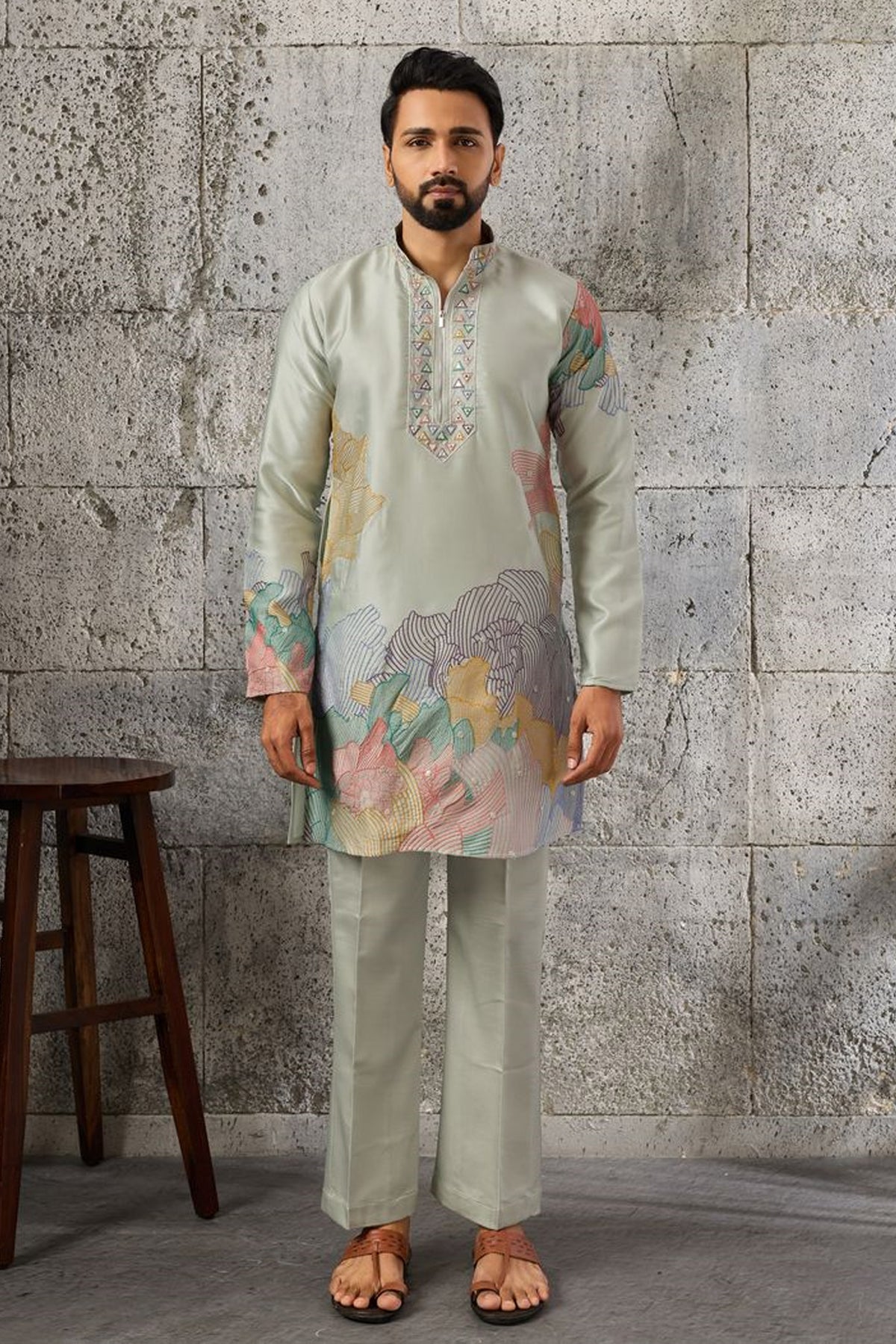 Pista men's fashion kurta pajama set front view