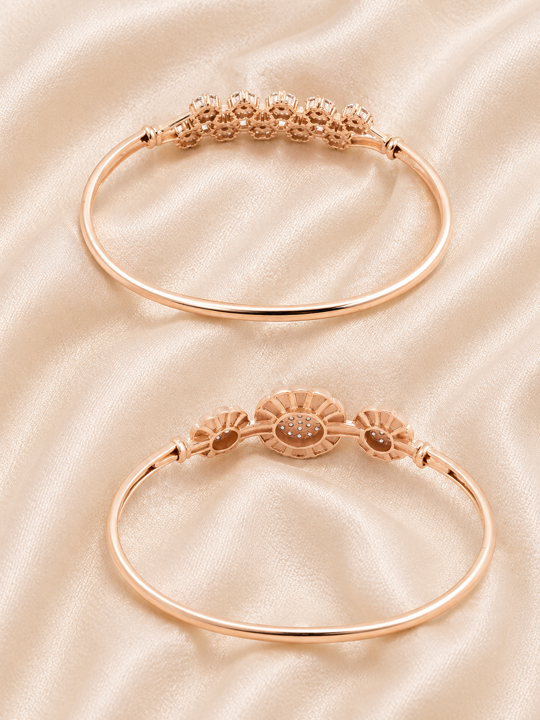 structured rose gold bracelet front angle