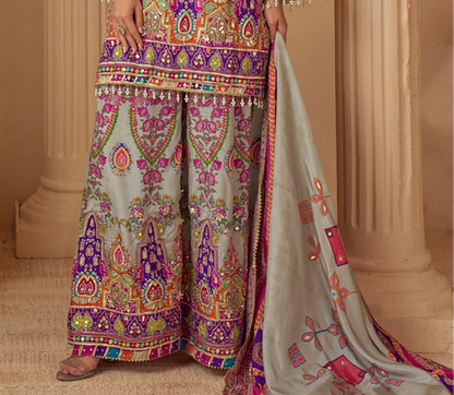 Mint Green Palazzo Suit for Party and Reception Events